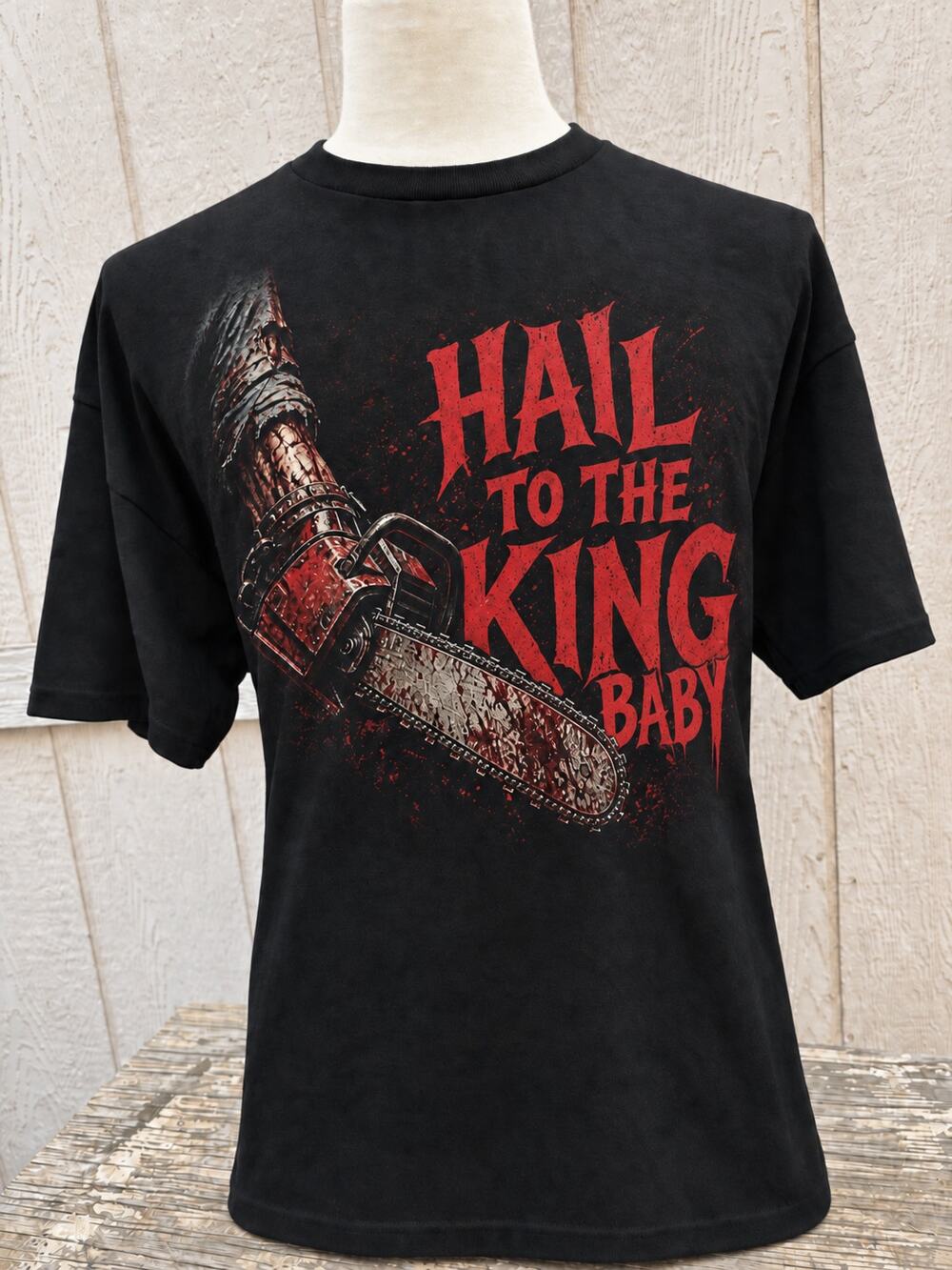 Hail to the King Baby Black T-Shirt Official Mash Up evil dead